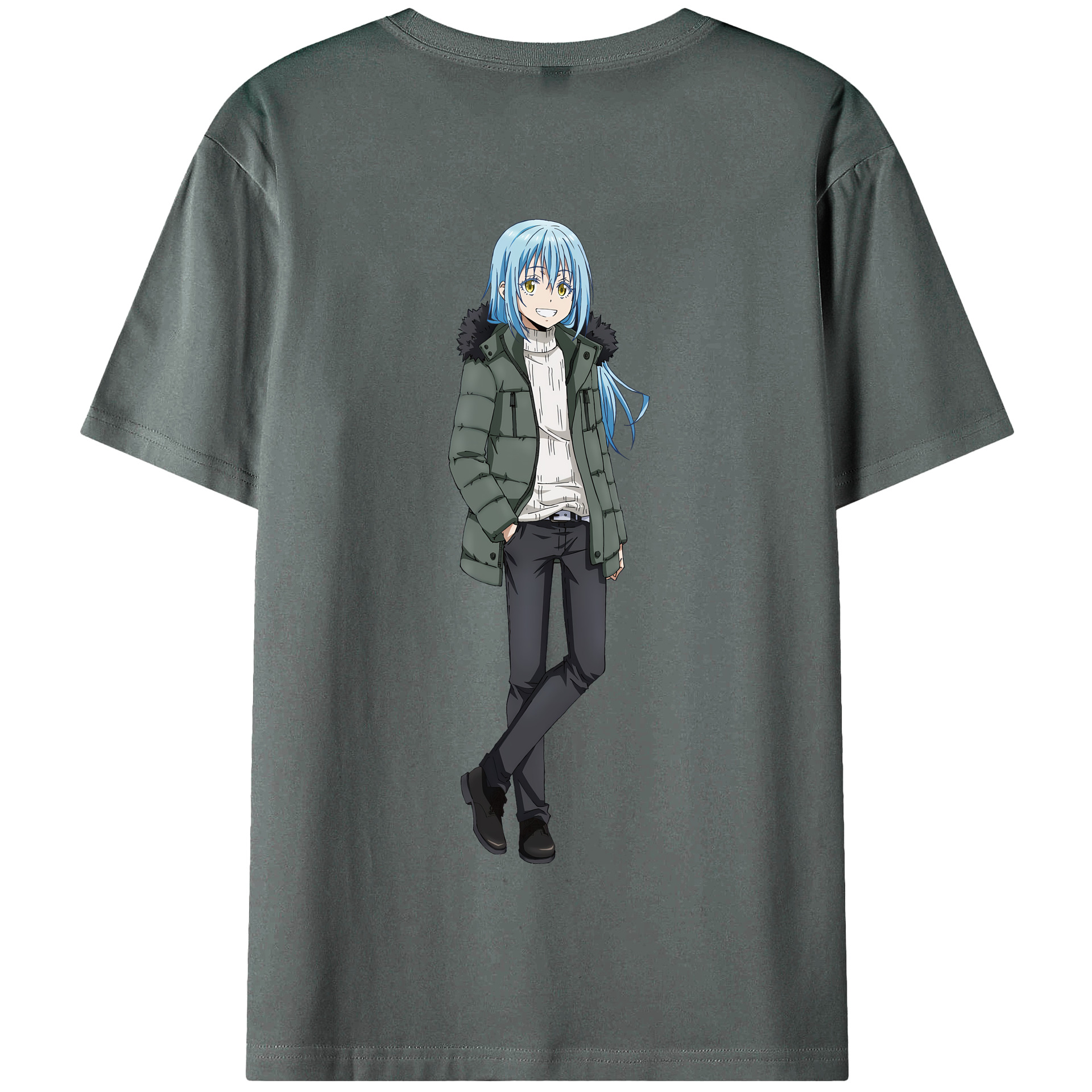 （画像用） 転スラ Regarding Reincarnated to Slime 綿100％半袖Tシャツ（背面プリント）